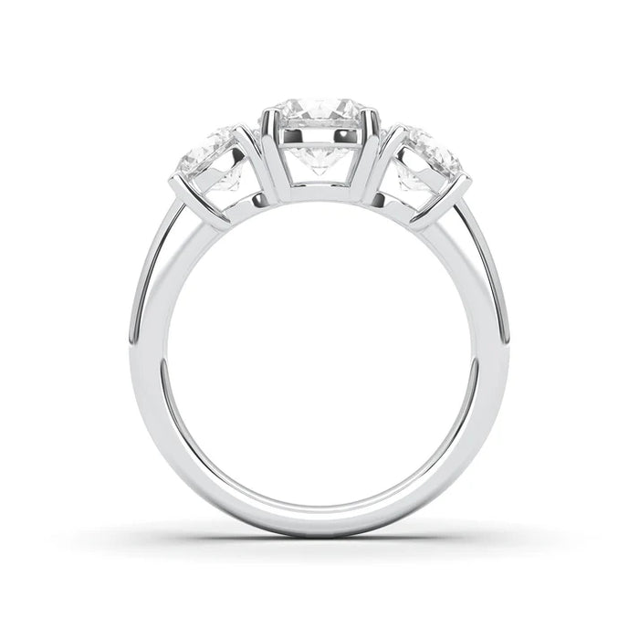 14K White Gold Three Lab Diamond Engagement Ring 3.17CTW (101629)