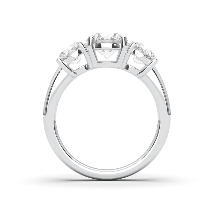 14K White Gold Three Lab Diamond Engagement Ring 3.17CTW (101629)