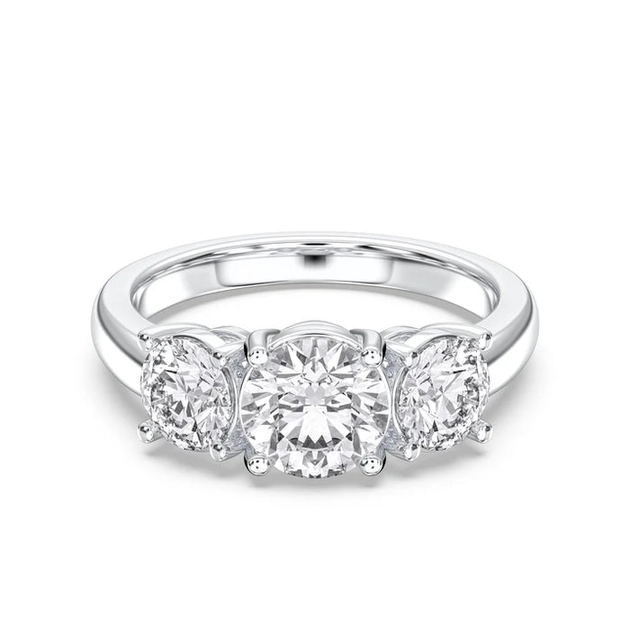 14K White Gold Three Lab Diamond Engagement Ring 3.17CTW (101629)