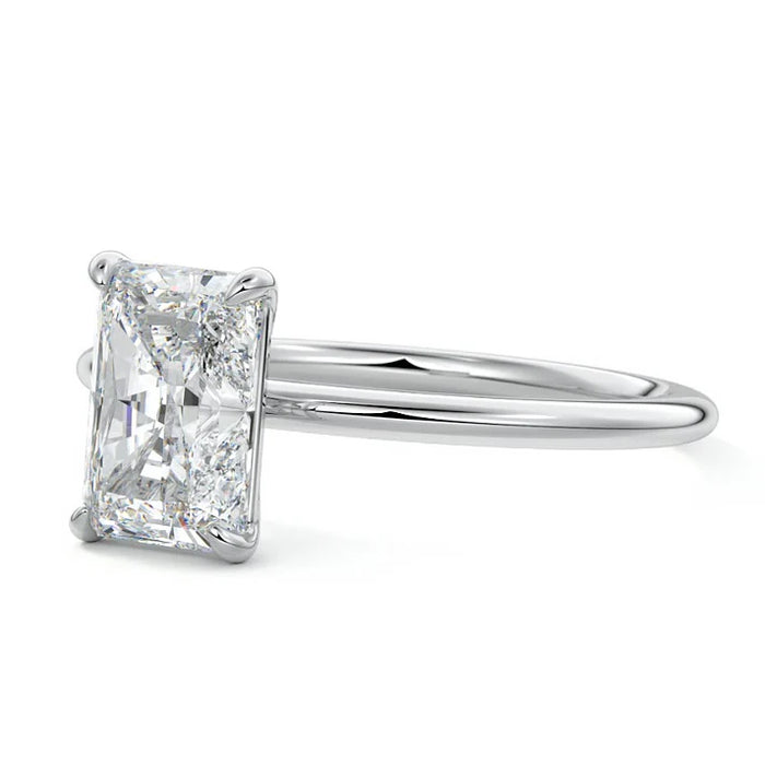 14K White Gold Radiant Cut Lab-Grown Diamond Solitaire 1.02CTW Engagement Ring (101646).