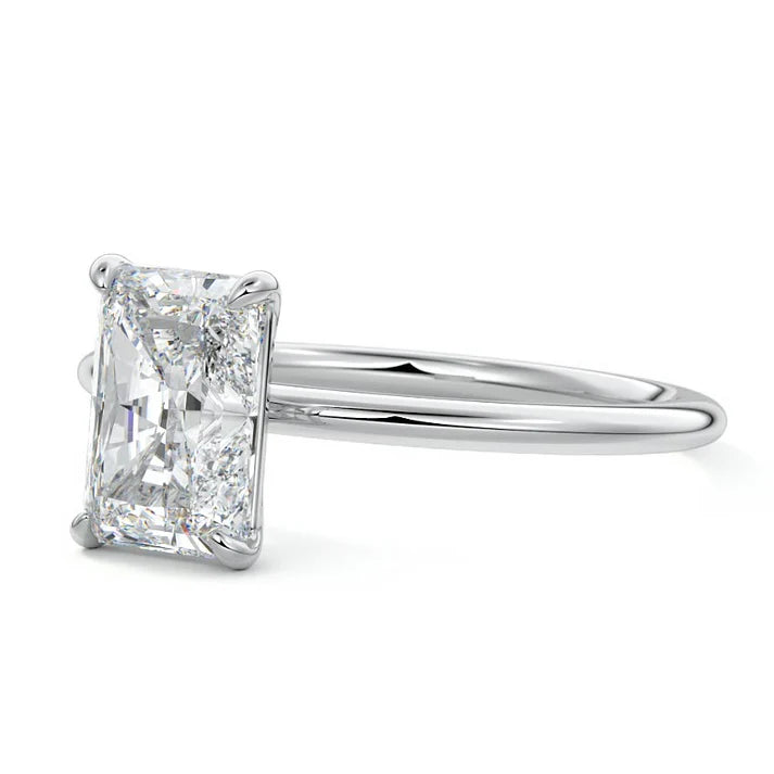 14K White Gold Radiant Cut Lab-Grown Diamond Solitaire 2.02CTW Engagement Ring (101642)