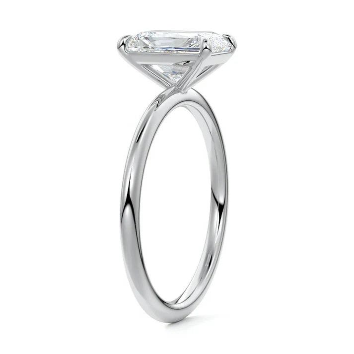 14K White Gold Radiant Cut Lab-Grown Diamond Solitaire 1.02CTW Engagement Ring (101646)