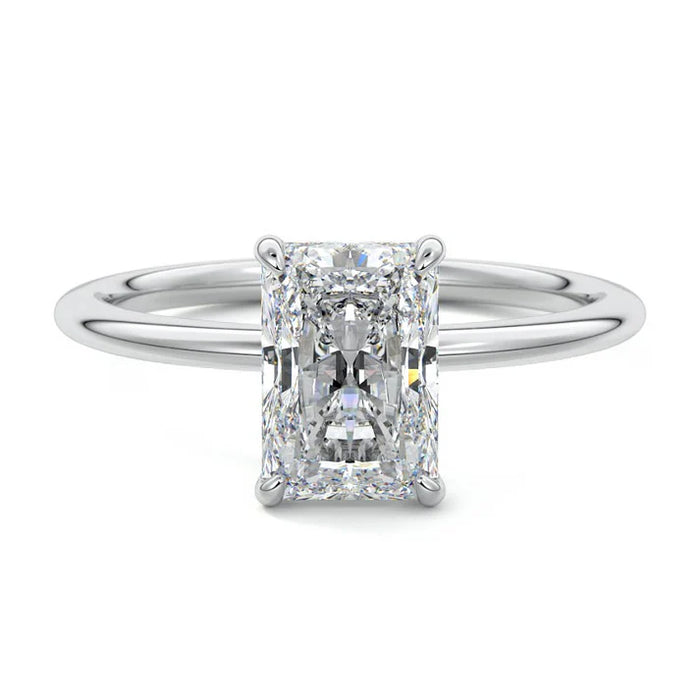 14K White Gold Radiant Cut Lab-Grown Diamond Solitaire 1.02CTW Engagement Ring (101646)
