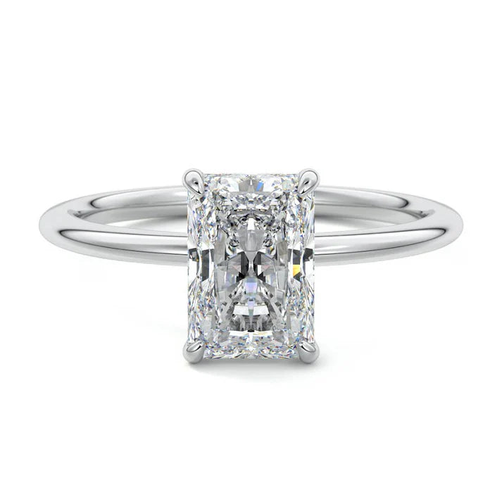 14K White Gold Radiant Cut Lab-Grown Diamond Solitaire 1.02CTW Engagement Ring (101646)