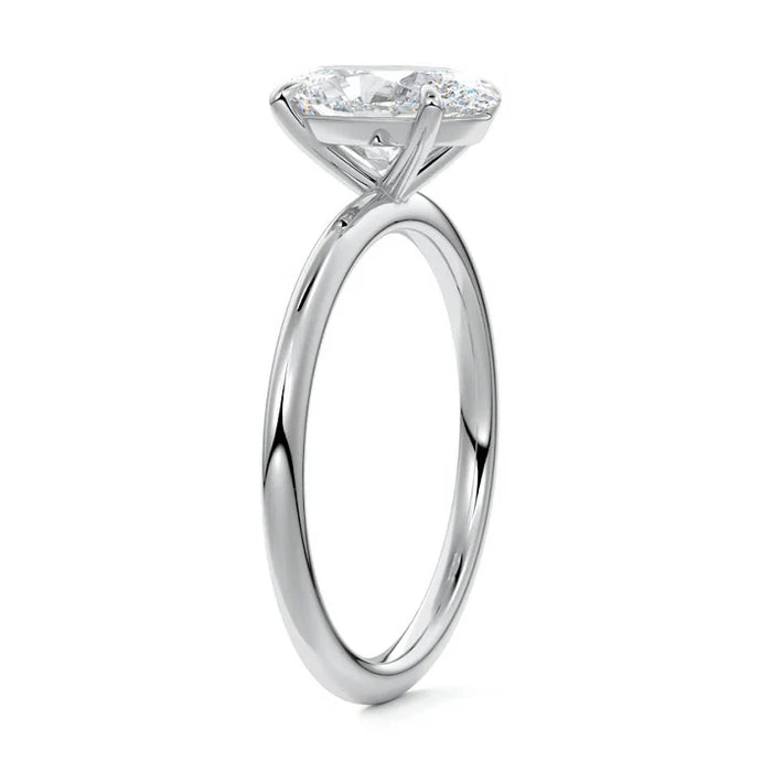 14K White Gold Oval Cut Lab-Grown Diamond Solitaire 1.05CTW Engagement Ring (101635)