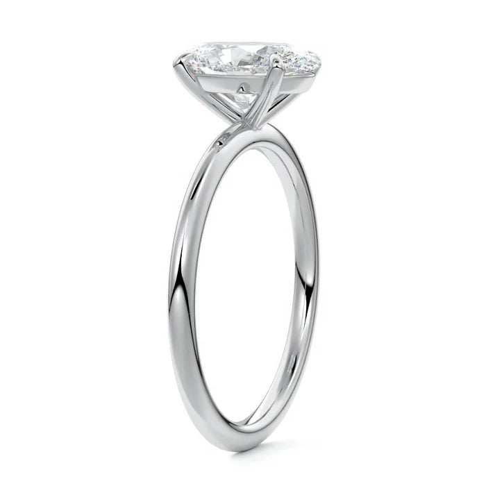 14K White Gold Oval Cut Lab-Grown Diamond Solitaire 1.05CTW Engagement Ring (101635)
