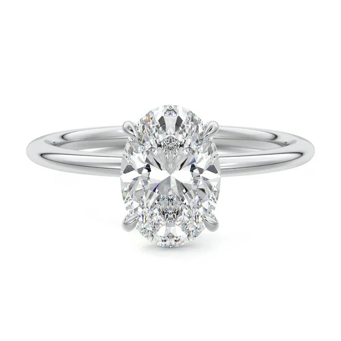 14K White Gold Oval Cut Lab-Grown Diamond Solitaire 1.05CTW Engagement Ring (101635)