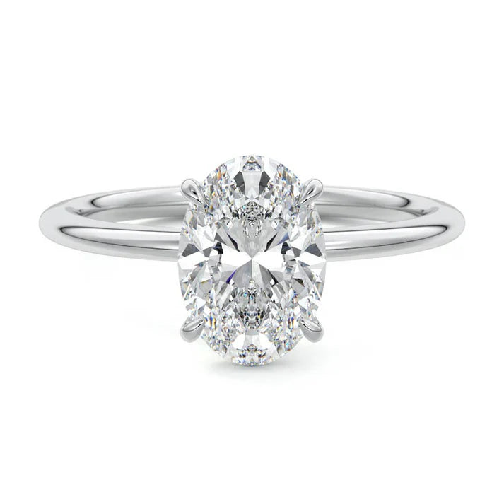 14K White Gold Oval Cut Lab-Grown Diamond Solitaire 1.05CTW Engagement Ring (101635)