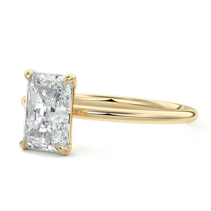 14K Yellow Gold Radiant Cut Lab-Grown Diamond Solitaire 1.08CTW Engagement Ring