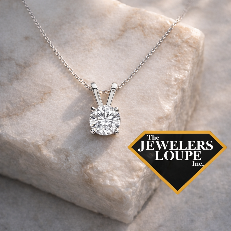 14K White Gold 2.06CTW Lab Grown Diamond Solitaire Necklace (101643)