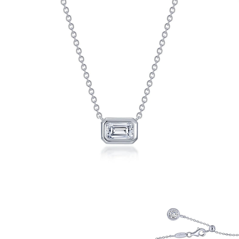 Lafonn East-West Bezel-Set Emerald-Cut Solitaire Choker Necklace (101774)