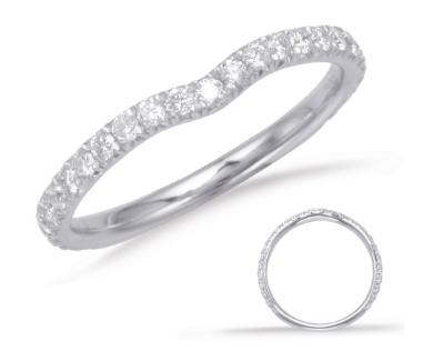 S. KASHI 14K White Gold & Diamond Band Curved .15CTW (101800)