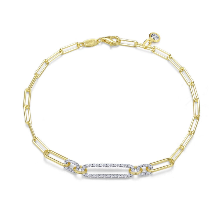 Lafonn 0.85 CTW 2-Tone Paperclip Bracelet 7.5 Inch (101876)