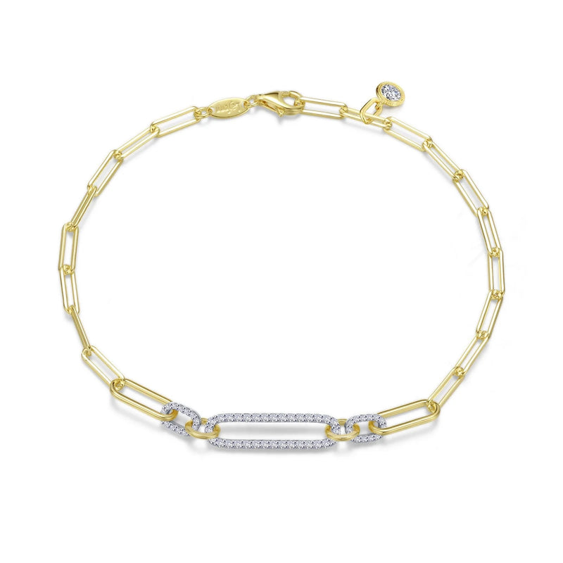 Lafonn 0.85 CTW 2-Tone Paperclip Bracelet 7.5 Inch (101876)