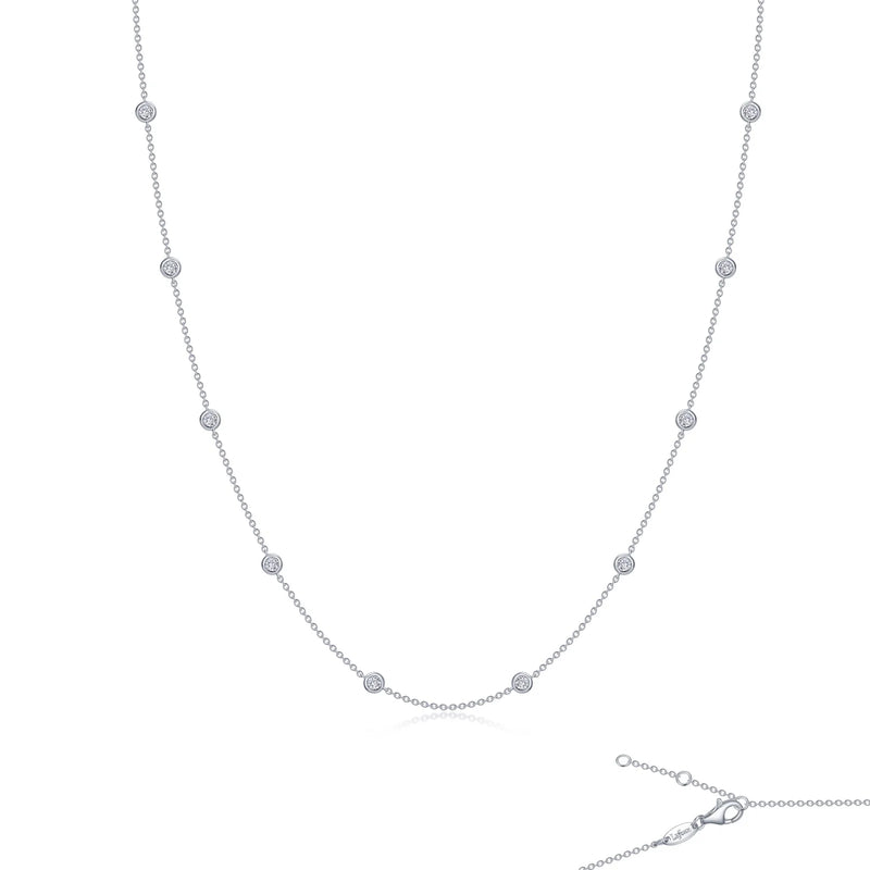 Lafonn Classic Station Necklace Sterling Silver  18 Inch (101878)