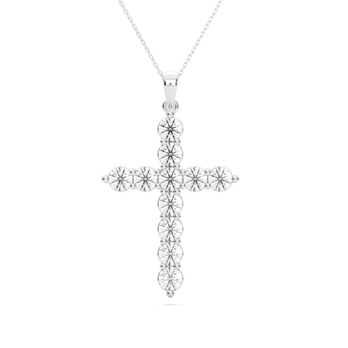 14K White Gold Lab Grown Diamond Cross .50CTW (102025)