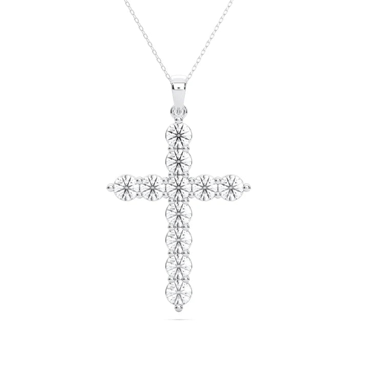 14K White Gold Lab Grown Diamond Cross .50CTW (102025)