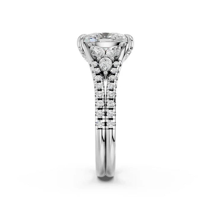 3.97CTW Cushion-Cut Hidden Halo Lab-Grown Diamond Ring in 14k White Gold (102192)