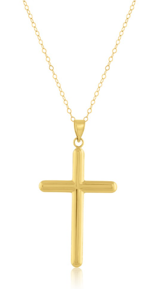 14K Yellow, Gold Filled (14/20) Polished Large Cross Pendant (102206)