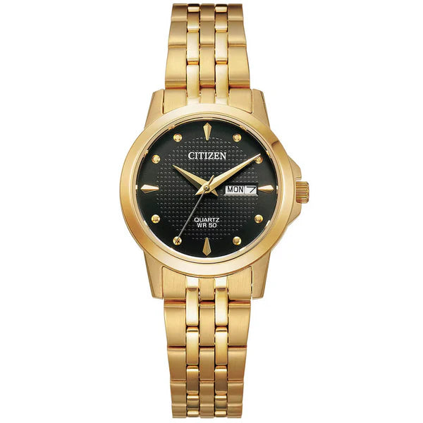 Citizen Quartz Women's Watch, Stainless Steel, Classic, Black Dial  Gold-Tone (95154)