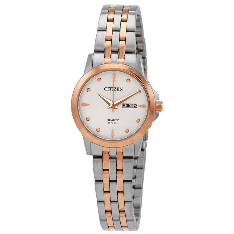 Citizen Quartz Silver Dial Two-tone Ladies Watch (95155)