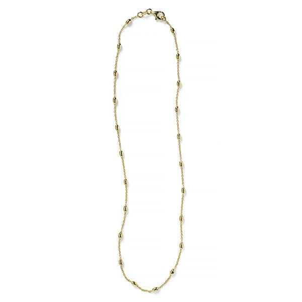 Southern Gates Gold Plated Sterling Silver Rice Bead Satellite Necklace, 18