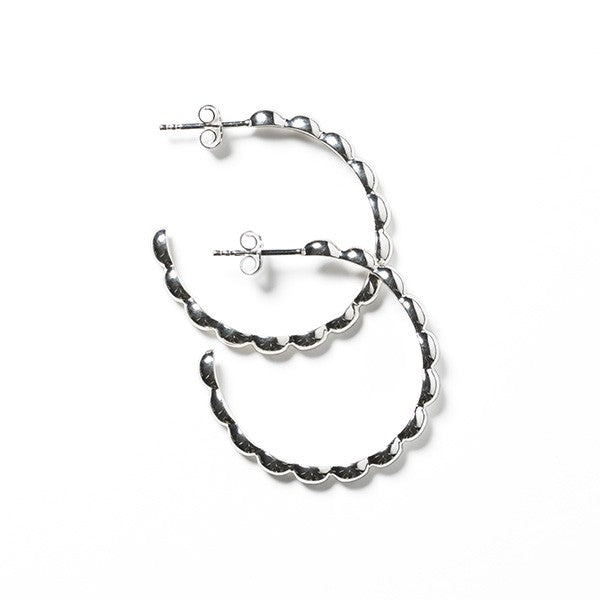 Southern Gates® Medium Rice Bead Hoops Rice Beads Collection 30mm 925 sterling silver   Gorgeous sterling silver rice beads pay homage to the Holy City's rice history and South Carolina's agricultural background.