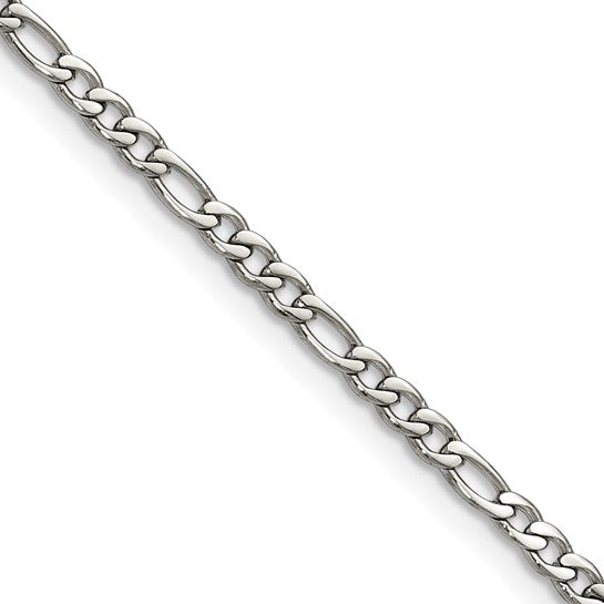 Chisel Stainless Steel Polished 3mm 20 inch Figaro Chain (99561)