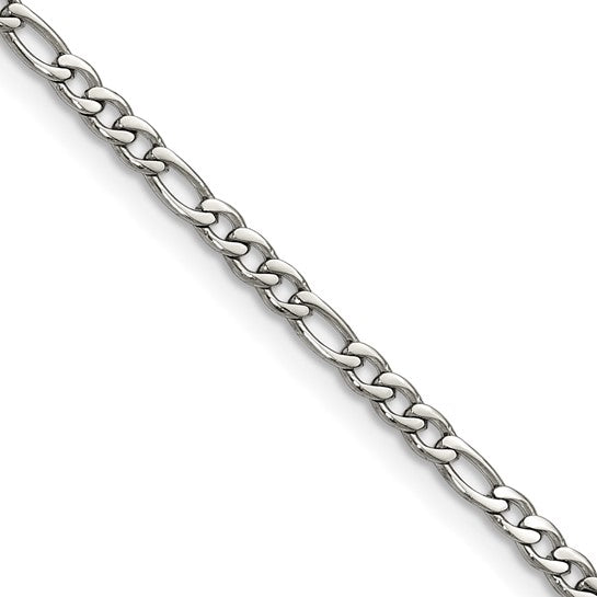 Chisel Stainless Steel Polished 3mm 20in Figaro Chain.