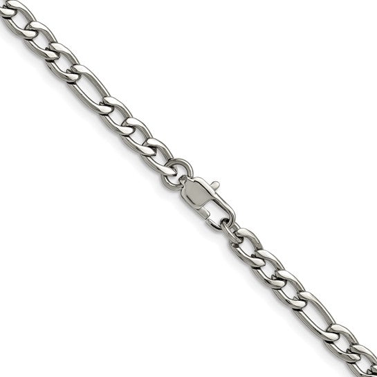 Chisel Stainless Steel Polished 4mm 20in Figaro Chain.