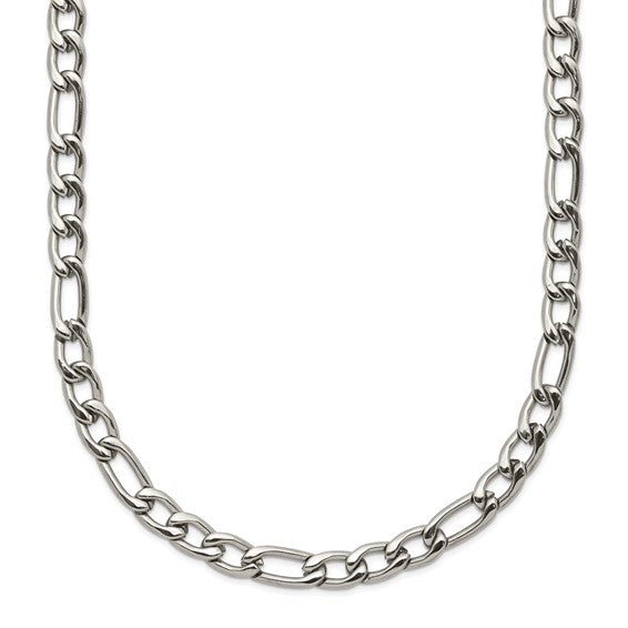 Chisel Stainless Steel Polished 4mm 20 inch Figaro Chain (99562)