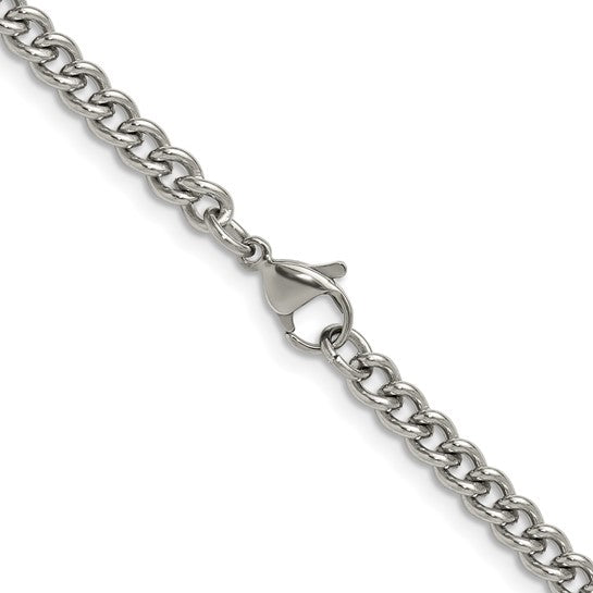 Chisel Stainless Steel Polished 4.5mm 18 inch Round Curb Chain