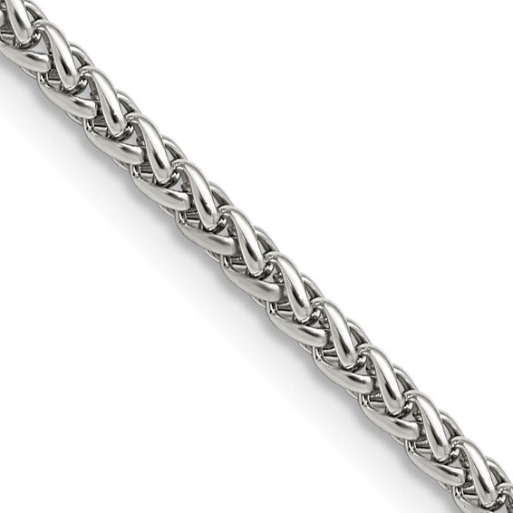 Chisel Stainless Steel Polished 3mm 18 inch Wheat Chain (99568)