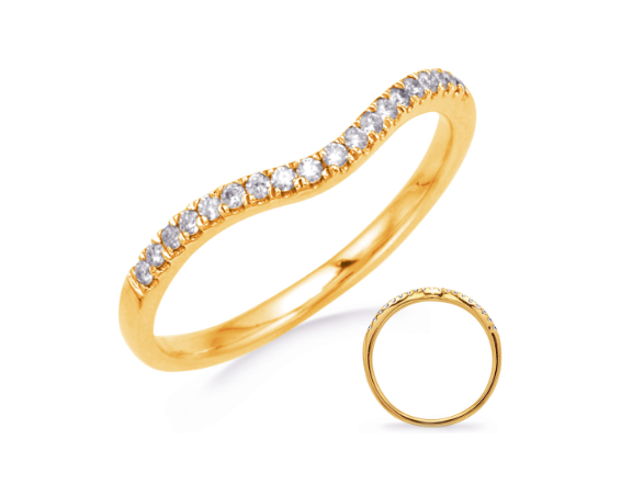 This band is available in 14K Yellow Gold. There are a total of 19 stones. There are round diamonds with a total carat weight of 0.15ct set in a Micro Prong setting