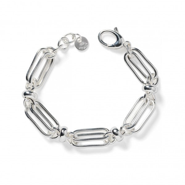 Southern Gates® Aurora Bracelet Italian Bracelets Double Paper Clip Bracelet 7.5" 925 Sterling Silver Made in Italy