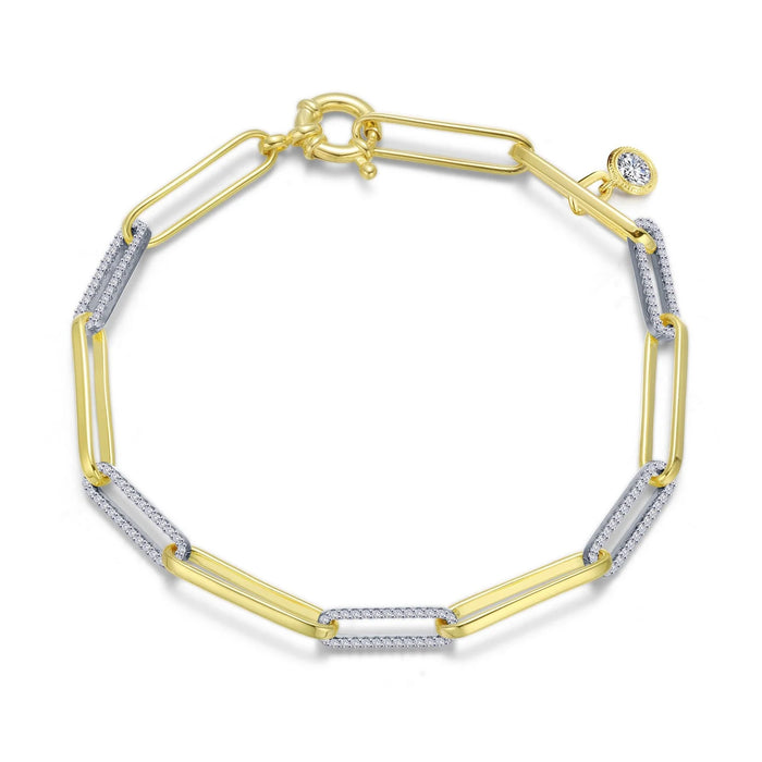 LaFonn 1.65 CTW 2-Tone Paperclip Bracelet 7.5 inch