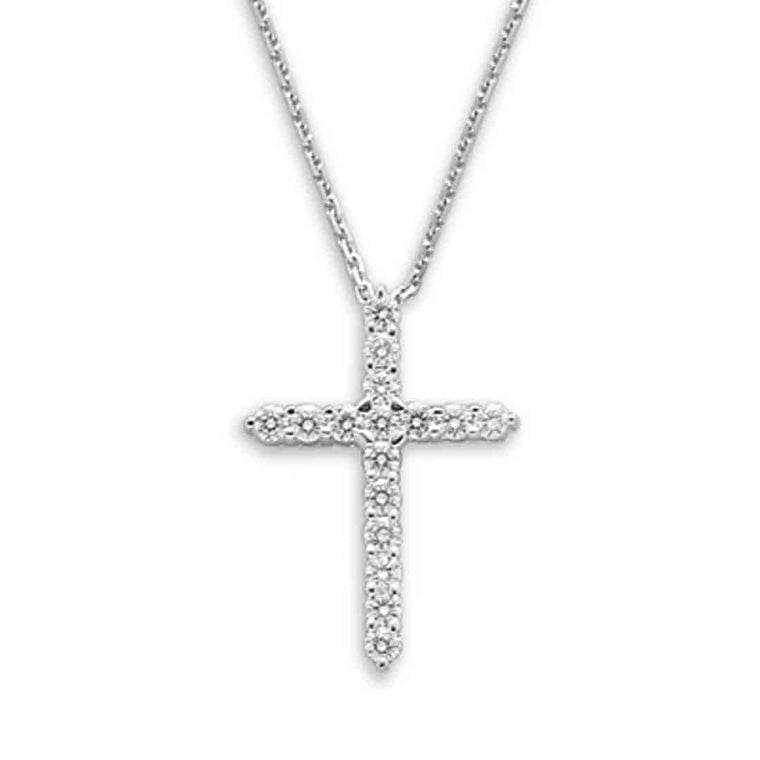 14K White Gold Diamond Cross .25CTW (100139)