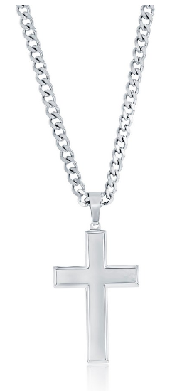 Stainless Steel Polished Cross Necklace