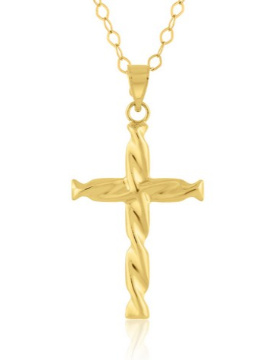 14K Yellow, Gold Filled (14/20) Twist Cross Pendant (102207)