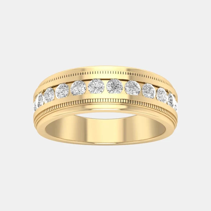 Men's 1.00 CTW Lab-Grown Diamond Channel Band in 14k Yellow Gold (102189)