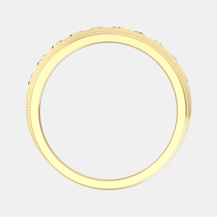 Men's 1.00 CTW Lab-Grown Diamond Channel Band in 14k Yellow Gold