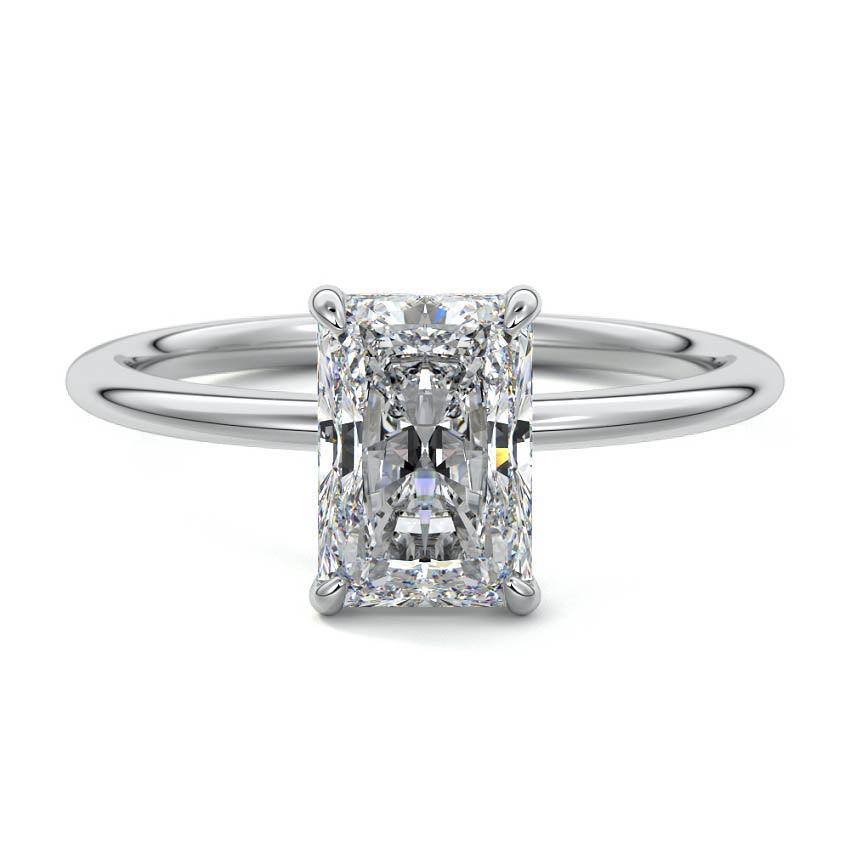 14K White Gold Radiant Lab Grown Diamond Engagement Ring 3.10CTW Engagement Ring 