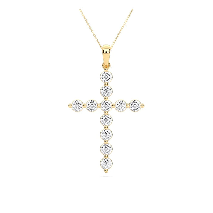 14K Yellow Gold Lab Grown Diamond Cross .75CTW (102024)