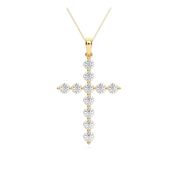 14K Yellow Gold Lab Grown Diamond Cross .75CTW (102024)
