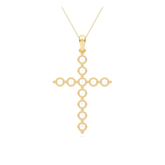 14K Yellow Gold Lab Grown Diamond Cross .75CTW (102024)