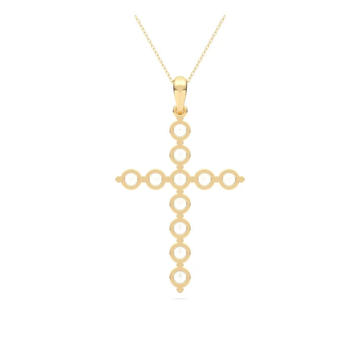 14K Yellow Gold Lab Grown Diamond Cross .75CTW (102024)