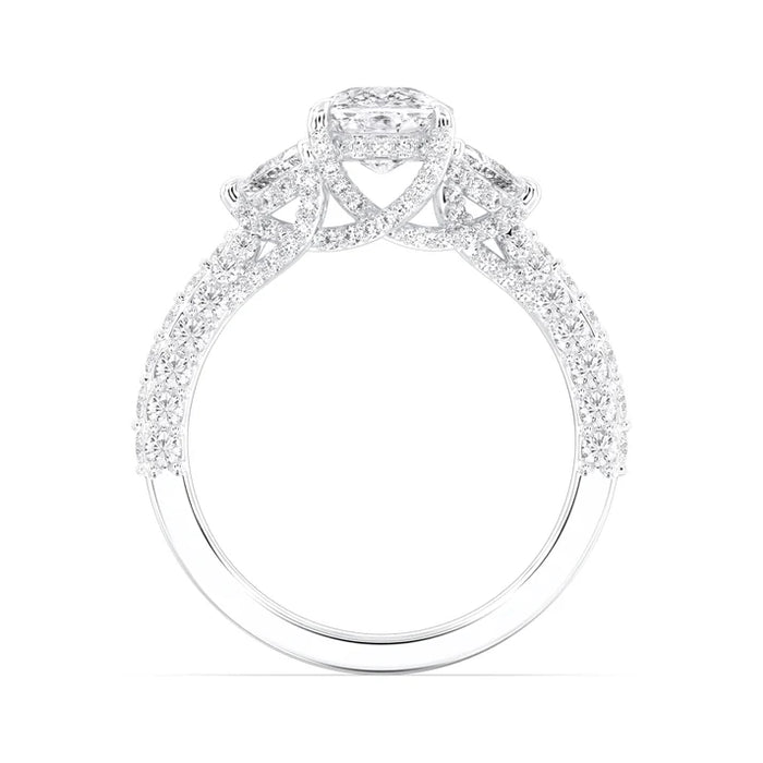 3.00 CTW Cushion-Cut Halo Lab-Grown Diamond Ring in 14k White Gold (102191)