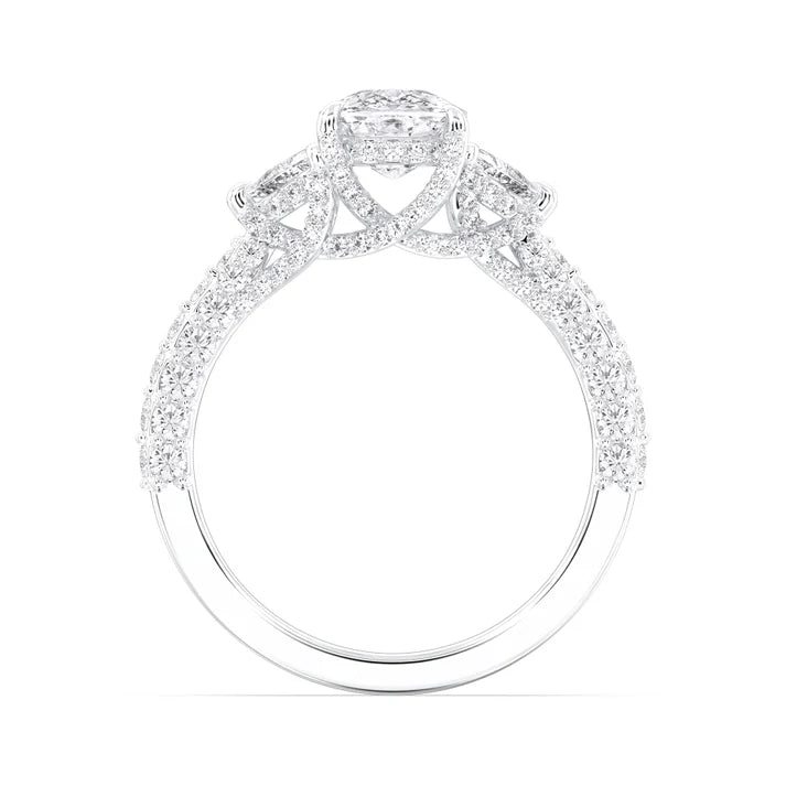 3.00 CTW Cushion-Cut Halo Lab-Grown Diamond Ring in 14k White Gold (102191)