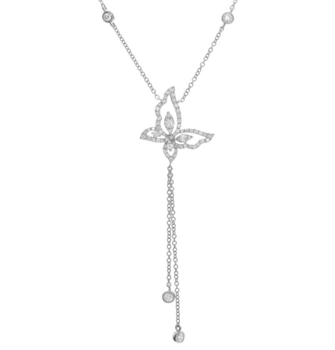 Butterfly Diamond Pendant  14K White Gold .56CTW (101001)