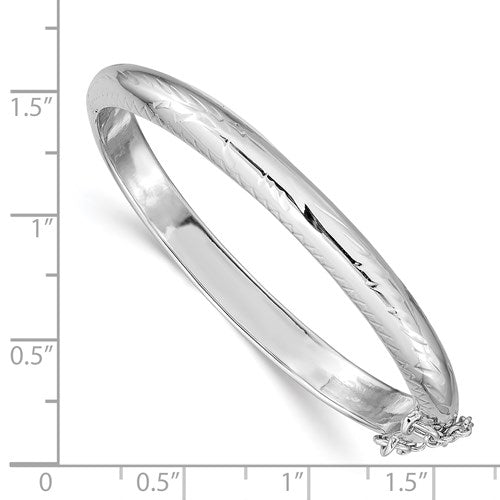 Sterling Silver RH-plated Polished 5mm with Safety Hinged Children's Bangle